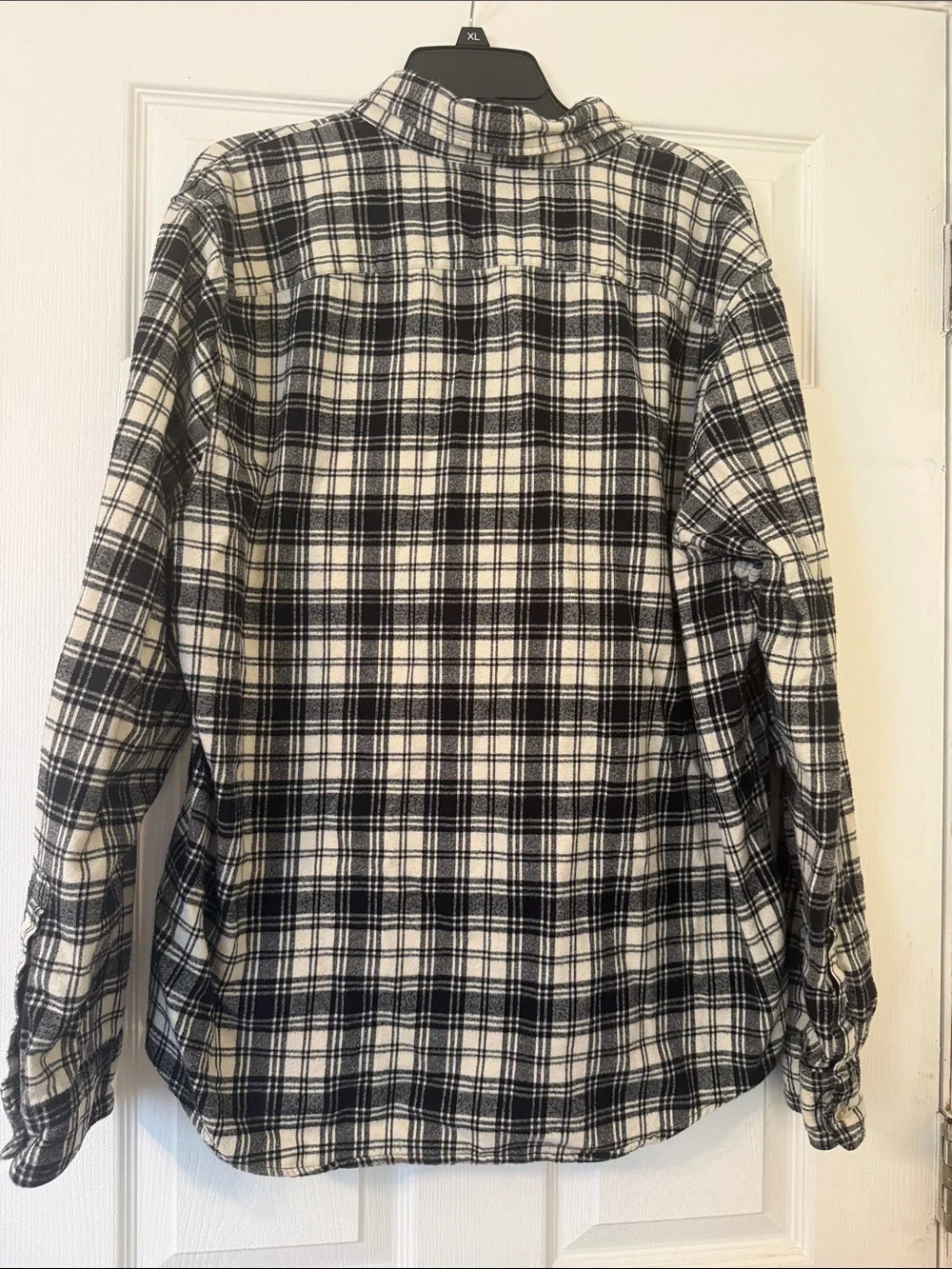 Abercrombie & Fitch Soft A&F Flannel Shirt Black White Plaid XXL